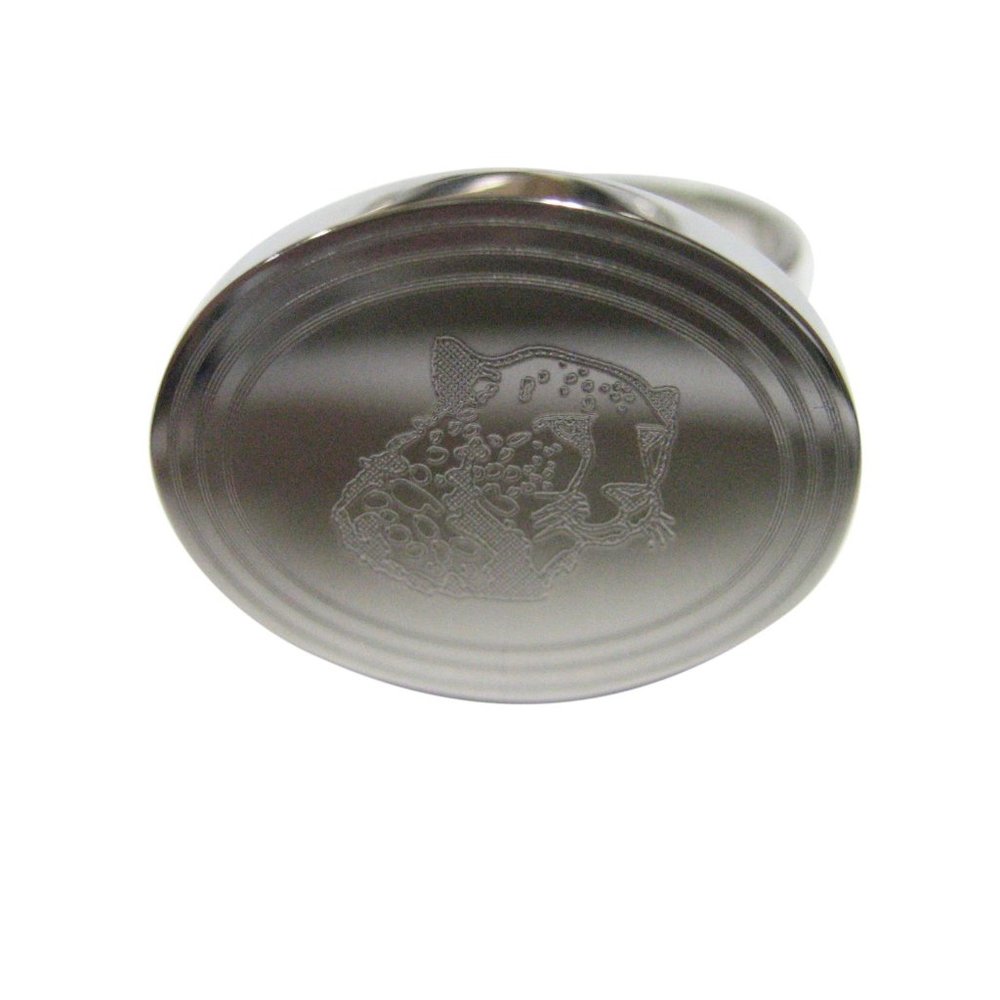 Etched Oval Puma Head Adjustable Size Ring - image 1